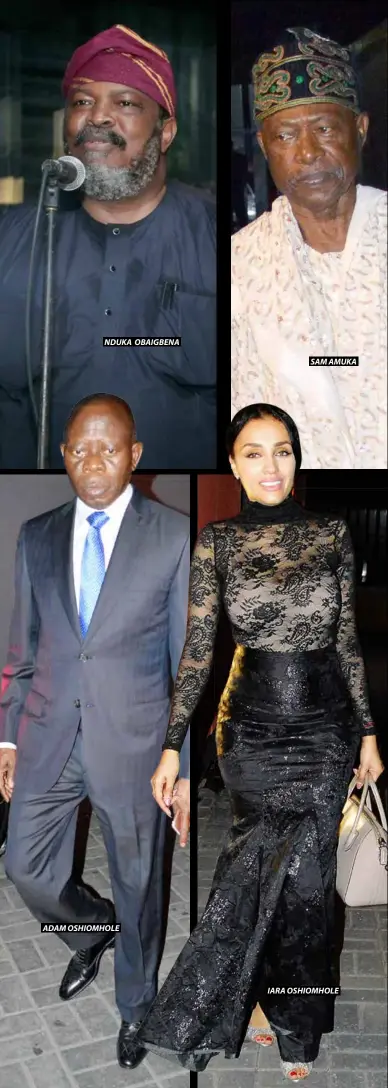  ??  ?? nDuka Obaigbena aDaM OSHiOMHOle SaM aMuka iara OSHiOMHOle