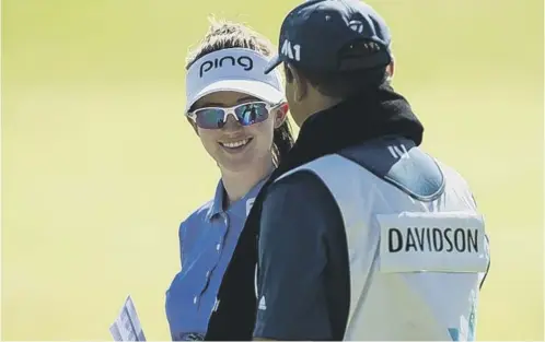  ??  ?? 0 Karis Davidson had good reason to be smiling after finishing second in the Oates Vic Open – her first 72-hole event as a pro – on Sunday.