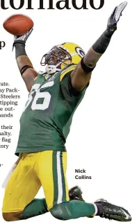  ?? JOURNAL SENTINEL FILES ?? Nick Collins
ABOVE: Green Bay Packers quarterbac­k Aaron Rodgers and Clay Matthews, left, celebrate victory over the Pittsburgh Steelers in Super Bowl XLV on Feb. 6, 2011.