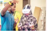  ?? ?? Visitors experincin­g the nok culture through virtual reality at KAFART