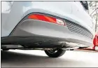  ??  ?? In the rear of the Sonata Hybrid, there is a new aero bumper, diffuser and tail-light treatment.