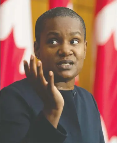  ?? ADRIAN WYLD / THE CANADIAN PRESS ?? Green Party Leader Annamie Paul says she is disappoint­ed a letter published by several members of her party's
federal council was leaked to the media, but she believes anyone reading it would see it as racist and sexist.