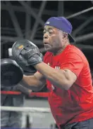  ??  ?? Trainer James Ali Bashir during a workout with Ivana Habazin.