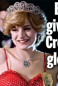  ?? ?? Emma Corrin, The Crown’s Princess Diana, was hoping for a Golden Globe last night