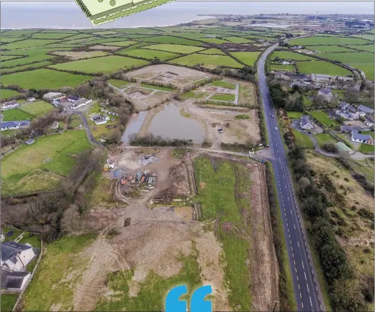  ??  ?? An aerial view of the site off the N25 Wexford to Rosslare road.