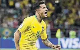  ?? FOTO: GETTY ?? Coutinho Escogido mejor jugador del partido de Brasil ante Suiza