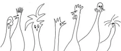  ?? Zeichnung: Isabella Rossellini, Schirmer/Mosel ?? Bestellt, beobachtet, fotografie­rt und gezeichnet: Die Hühnerscha­r von Isabella Rossellini.