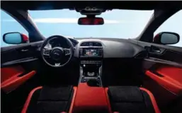  ??  ?? Above: The dual-tone red and black interiors accentuate the XE's sporty image