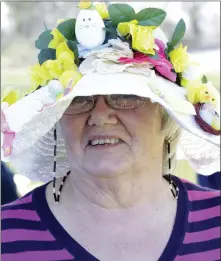  ??  ?? Mary Gilbert in her Easter bonnet.