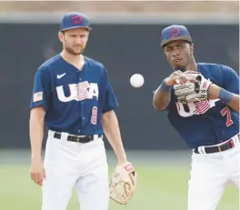  ?? CHRISTIAN PETERSEN/GETTY ?? Team USA shortstop Tim Anderson practices ahead of the World Baseball Classic on Tuesday at Papago Park Sports Complex in Phoenix.