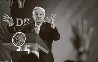  ?? Marco Ugarte / Associated Press file photo ?? In the letter to Pope Francis, President Andres Manuel Lopez Obrador also asks the pontiff to lend Mexico ancient pre-Hispanic Mexican or colonial-era documents.