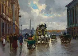  ??  ?? Edouard Leon Cortes (1882-1969), Rue Royale, Place de la Concorde. Oil on canvas, 13 x 18 in, signed. Courtesy Rehs Galleries.