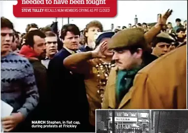  ?? ?? MARCH Stephen, in flat cap, during protests at Frickley