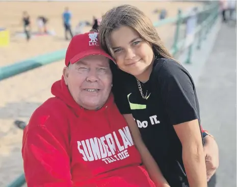  ??  ?? Terry Steinberg with daughter Miley after the pair were reunited following lockdown.