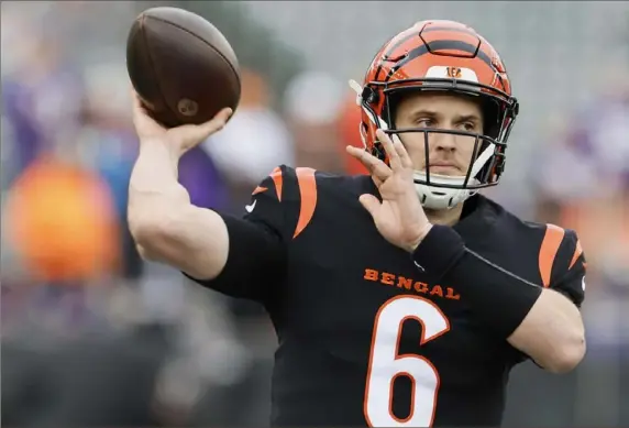  ?? Jay LaPrete/Associated Press ?? Bengals quarterbac­k Jake Browning, during the past three games, has completed 79 passes for 953 yards, five touchdowns, two intercepti­ons and — most importantl­y — three victories. How will he fare against the Steelers?