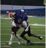  ?? The Sentinel-Record/Krishnan Collins ?? Jessievill­e’s Tayt Mounts (11) attempts to break a tackle against Mount Ida Sept. 8 at Phillips Field.