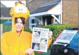  ??  ?? Miss Brewster walked to Essex dressed as Garfield on November 8