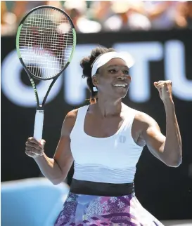  ?? CAMERON SPENCER/GETTY IMAGES ?? Venus Williams won her first match, unlike last year when she lost in the first round.