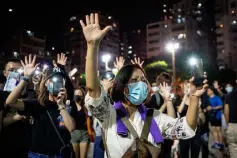  ??  ?? FREEDOM: Masked protesters return to the streets of Hong Kong