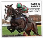  ?? ?? BACK IN SADDLE McMenamin eyes return