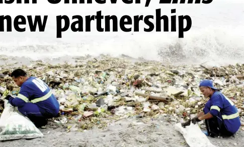  ?? ?? Unilever is supporting the informal waste sector through its waste pickers and eco-aid networks, as well as junkshop partners.