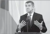  ??  ?? Le Premier ministre tchèque Andrej Babis