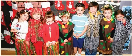  ??  ?? Junior Infants pupils of Scoil Eoin Balloonagh, Tralee ready to perform in the School’s Annual Nativity Christmas Play on Tuesday