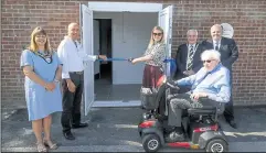  ?? Ref: 30-0421 ?? Mayor Helen Simpson, Hungerford Town FC chairman Patrick Chambers, Laura Farris MP, Constable of the Town and Manor Peter Joseph, National League general manager Mark Ives and Hungerford Town FC president Ron Tarry