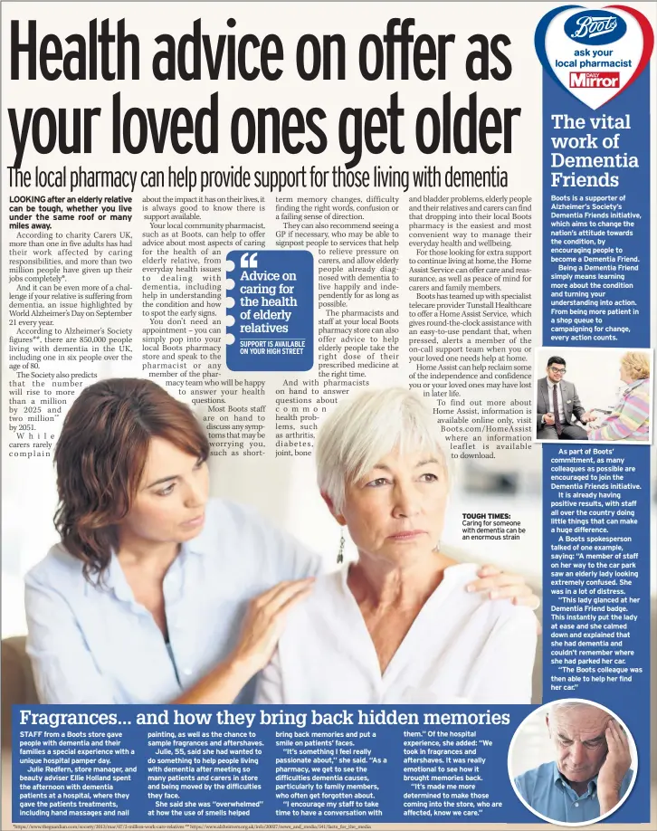  ??  ?? TOUGH TIMES: Caring for someone with dementia can be an enormous strain