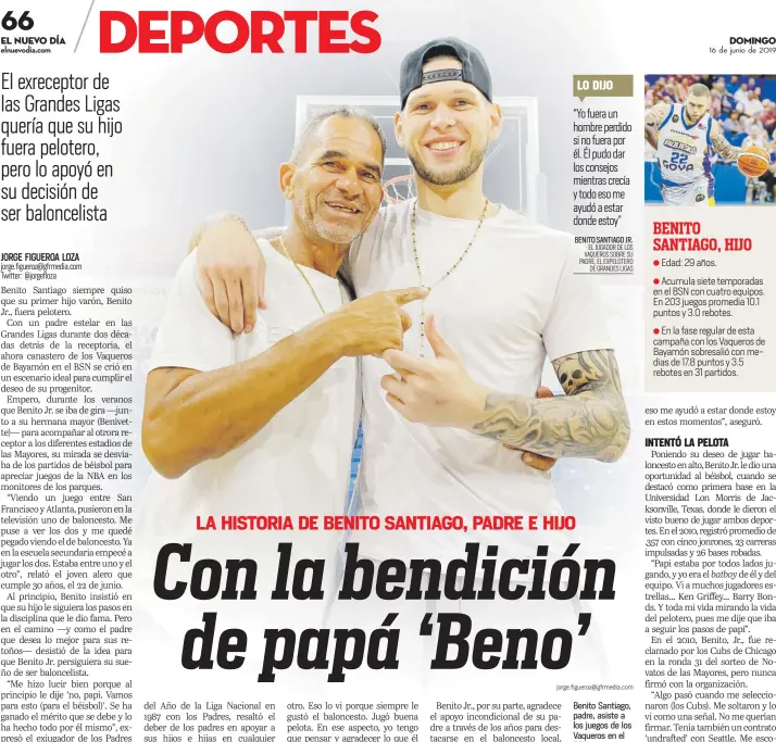 Unidos por el deporte Benito Santiago, padre e hijo - PressReader