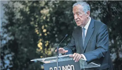  ?? ?? Presidente discursand­o ontem em mais uma evocação dos 50 anos de Abril.