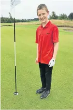  ??  ?? 12-year-old Marty Scott had a hole in one at Kingennie Golf Club’s third hole from the junior tees.