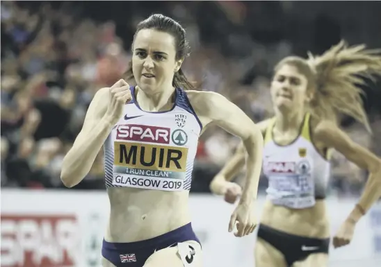  ??  ?? 2 Laura Muir in action at the Emirates Arena at last month’s European championsh­ips. The Glasgow venue is not readily available to athletes during the winter months.