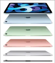  ??  ?? The iPad Air is available in Sky Blue, Green, Rose Gold, Silver and Space Grey.