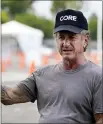  ?? CHRIS PIZZELLO - THE AP ?? Actor Sean Penn, founder of Community Organized Relief Effort (CORE), is interviewe­d at a CORE coronaviru­s testing site at Crenshaw Christian Center, Friday, Aug. 21, in Los Angeles.