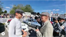  ?? ?? 3. Jenson Button being interviewe­d before the Royal Automobile Club TT celebratio­n race;