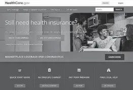  ?? Screenshot via Associated Press ?? More than 200,000 people signed up for coverage on Healthcare.gov in the first two weeks after President Biden reopened it as part of his coronaviru­s response.