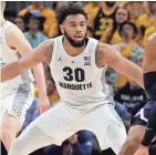  ?? MIKE DE SISTI / MILWAUKEE JOURNAL SENTINEL ?? Marquette’s Ed Morrow, a 6-foot-7 power forward, is averaging 5.3 points and 4 rebounds per game.