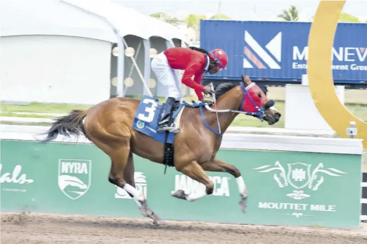  ?? ?? American-bred Chocomo (Robert Halledeen) wins the first time of asking on Saturday, March 23, 2024.