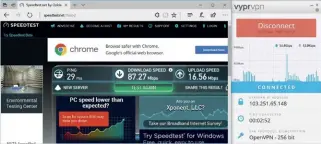  ??  ?? Our speed test shows VPNs can degrade performanc­e.