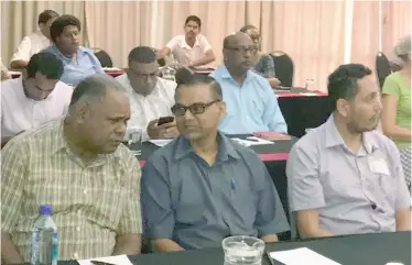  ?? Photo: Charles Chambers. ?? Some of the stakeholde­rs in the sugar industry at the informatio­n workshop at the Tanoa Waterfront in Lautoka.