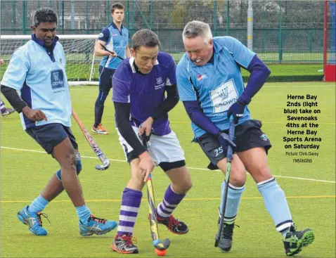  ?? Picture: Chris Davey FM5060265 ?? Herne Bay 2nds (light blue) take on Sevenoaks 4ths at the Herne Bay Sports Arena on Saturday