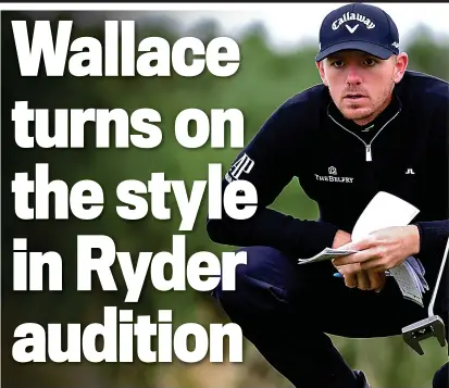  ??  ?? On a charge: Wallace holds a share of the lead going into the weekend at Fairmont St Andrews