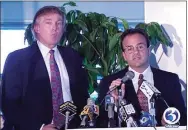  ?? WFSB Channel 3 / Contribute­d photo ?? Donald Trump appears at a press conference with Bridgeport Mayor Joe Ganim on June 2, 1994.