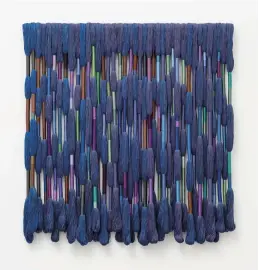  ??  ?? 3. Amathyst Forest, 2020, Sheila Hicks, linen, cotton, wool and synthetic thread, 190 × 180cm