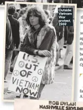  ??  ?? Outside: Vietnam War protest, 1969