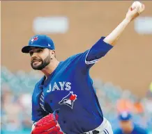  ?? PAUL SANCYA/THE ASSOCIATED PRESS ?? Toronto Blue Jays pitcher Jaime Garcia was pulled early against the Detroit Tigers Friday. The Jays lost 5-2.