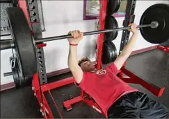  ??  ?? Guilderlan­d’s Mitch Mackissock has been working in the weight room with teammates in preparatio­n for the season.