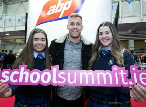  ??  ?? Alicia Fennelly, Stuart Murphy, Group HR Manager, ABP Ireland and Poland and Jemma Mulligan from Bush Post Primary School,