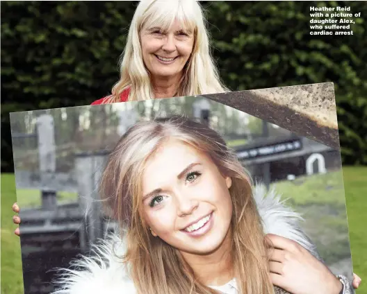  ?? Picture: SWNS ?? Heather Reid with a picture of daughter Alex, who suffered cardiac arrest